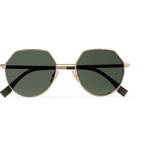 fendi round logo lenses sunglasses|Fendi hexagon sunglasses.